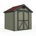 Abri de jardin 180 x 120 x 210 cm en résine vert olive avec double porte