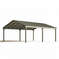 Abri voiture 600 x 300 x 270 cm en acier gris anthracite avec toit à deux pentes