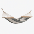Hamac 300 x 100 cm en coton et polyester gris beige - style bohème à barres en bois