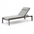 Bain de soleil 200 x 70 cm en aluminium gris pour extérieur - dossier inclinable contemporain