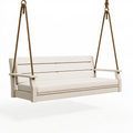 Balancelle suspendue 140 x 70 x 60 cm en bois blanc et corde pour jardin style rustique