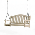 Balancelle de jardin 150 x 65 x 60 cm en bois beige avec chaînes métalliques style classique