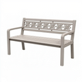 Banc de jardin 120 x 60 x 88 cm en acier beige avec dossier décoratif