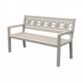 Banc de jardin 122 x 61 x 81 cm en acier gris avec dossier floral